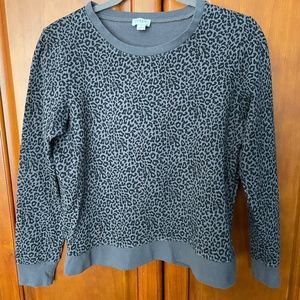 J. Crew Animal Print Sweatshirt Gray S